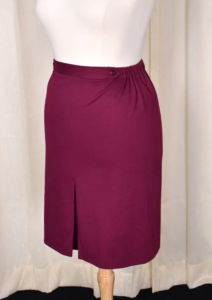 1970s Plum Purple Skirt Suit