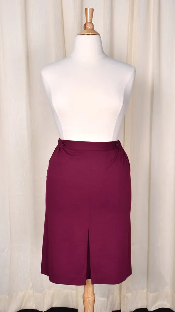 1970s Plum Purple Skirt Suit