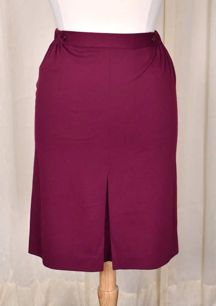 1970s Plum Purple Skirt Suit