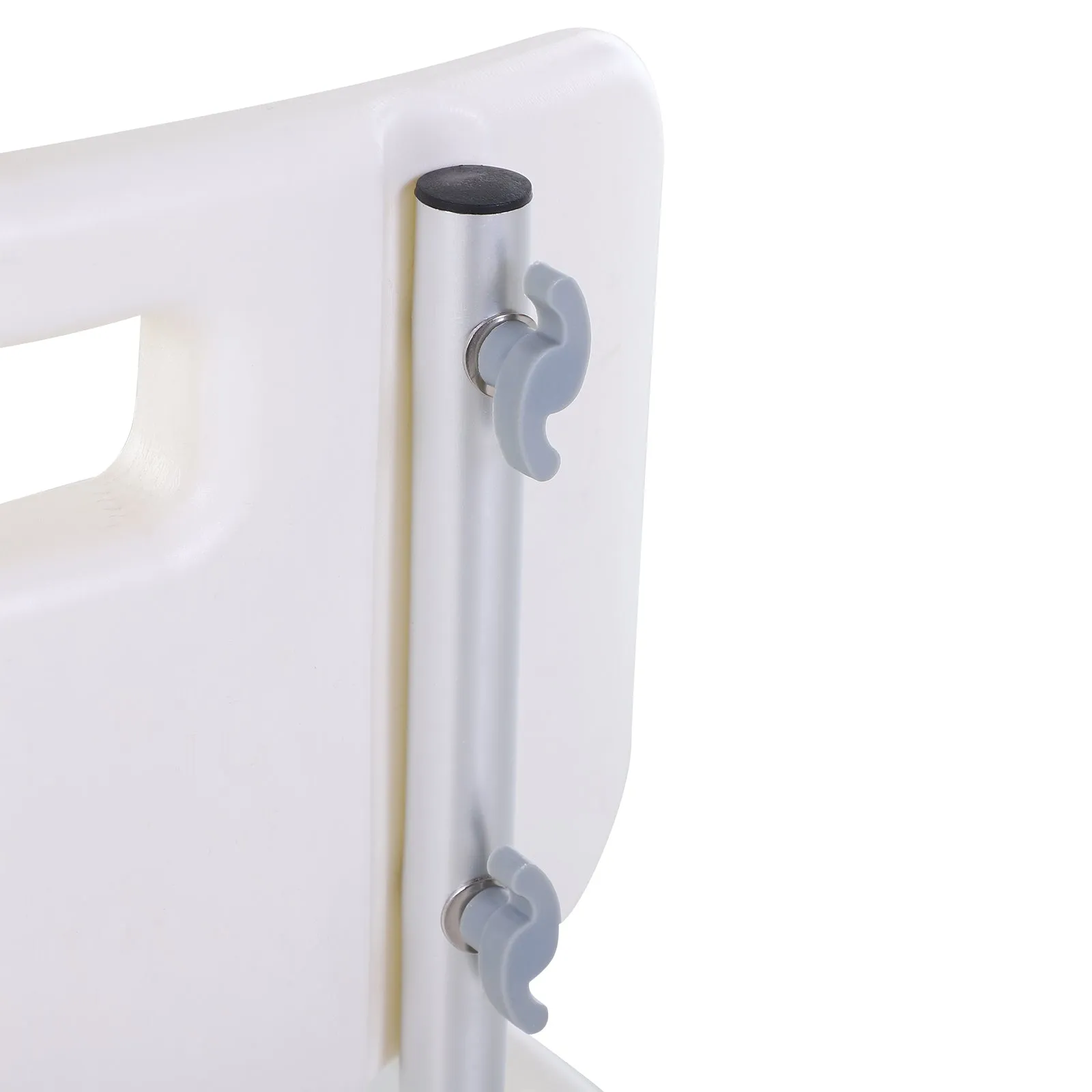8-Level Height Adjustable Bath Stool Spa Shower Chair Aluminum w/ Non-Slip Feet and Handle, Load Capacity 136kg