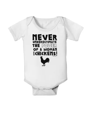 A Woman With Chickens Baby Romper Bodysuit