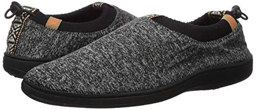 Acorn Women's Explorer Water Repellent Moc Slipper with Adjustable Toggle, Black Heather, Small