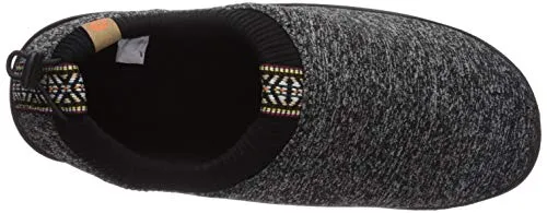 Acorn Women's Explorer Water Repellent Moc Slipper with Adjustable Toggle, Black Heather, Small