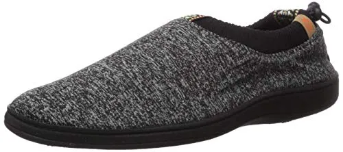 Acorn Women's Explorer Water Repellent Moc Slipper with Adjustable Toggle, Black Heather, Small