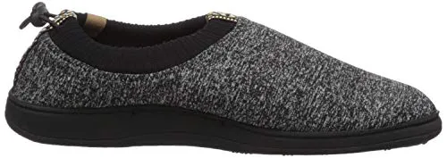 Acorn Women's Explorer Water Repellent Moc Slipper with Adjustable Toggle, Black Heather, Small