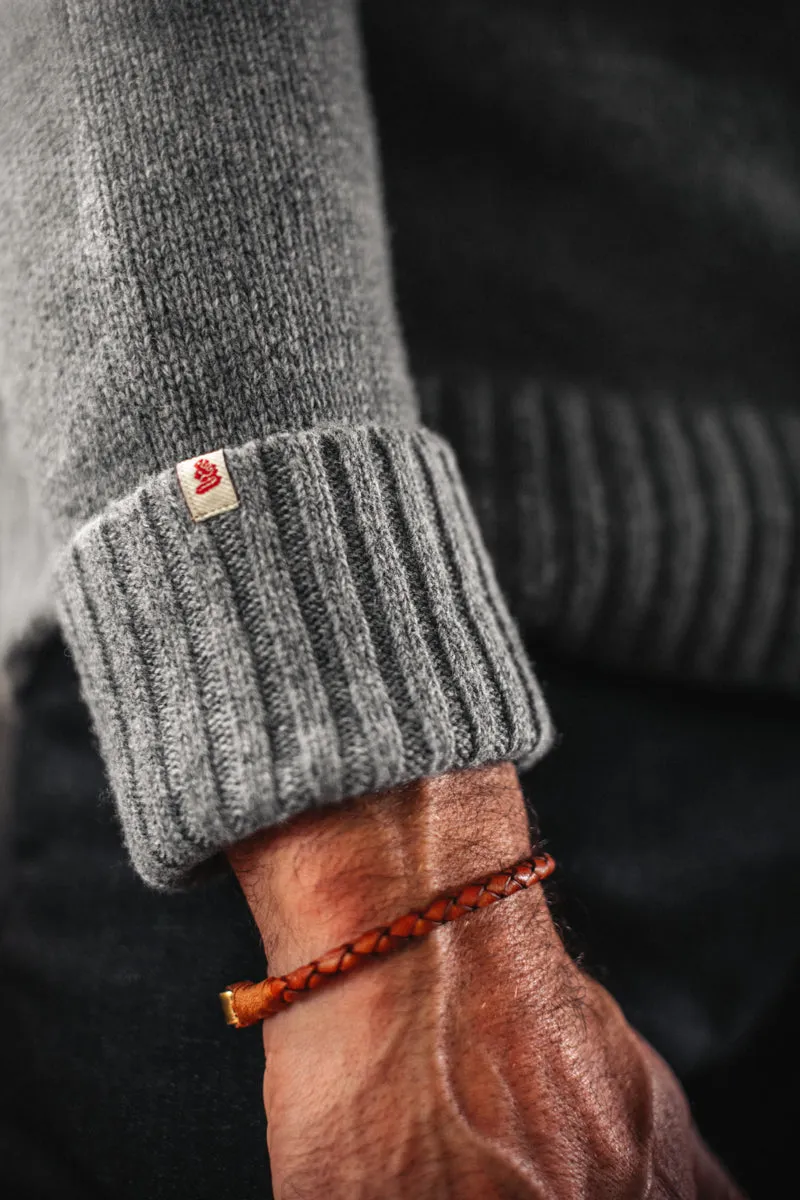 &SONS Ahab Submariner Rollneck Jumper Grey