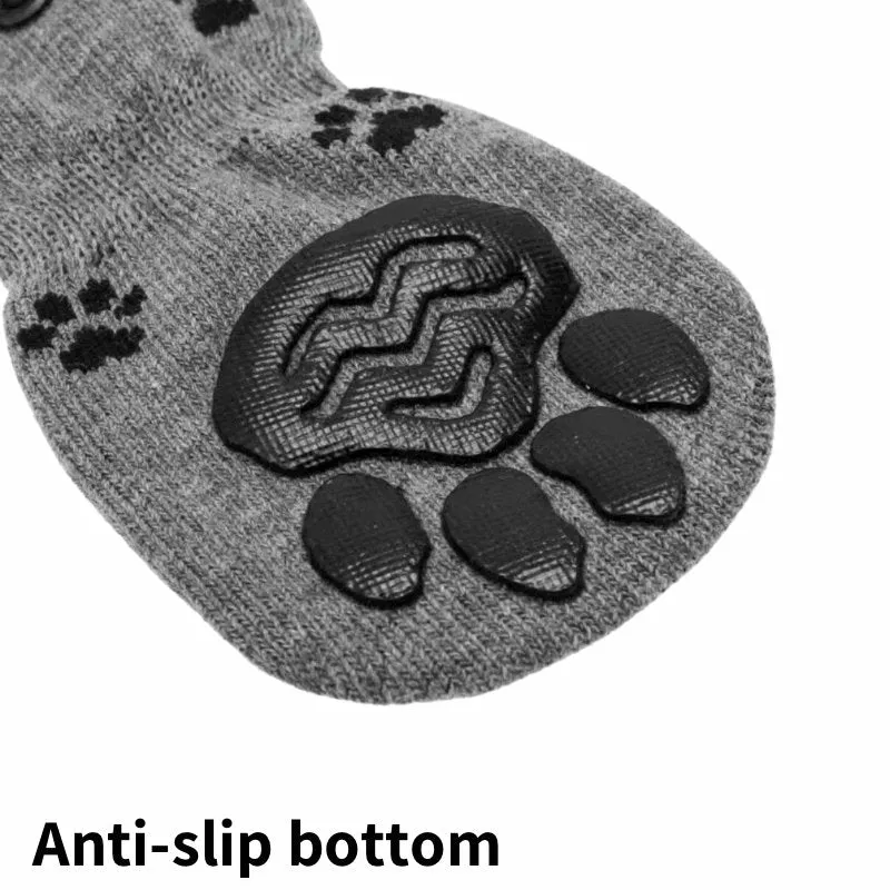 Anti-Skid Gray Paw Socks