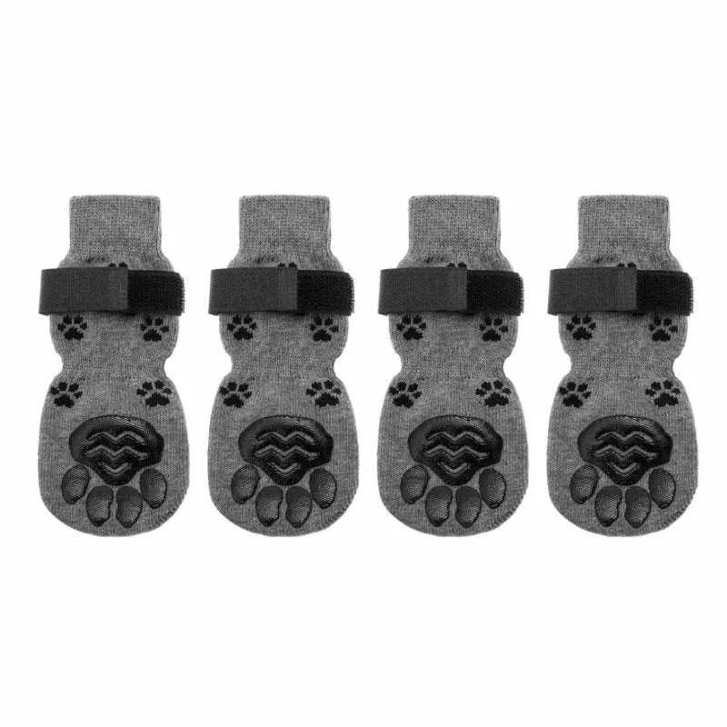 Anti-Skid Gray Paw Socks