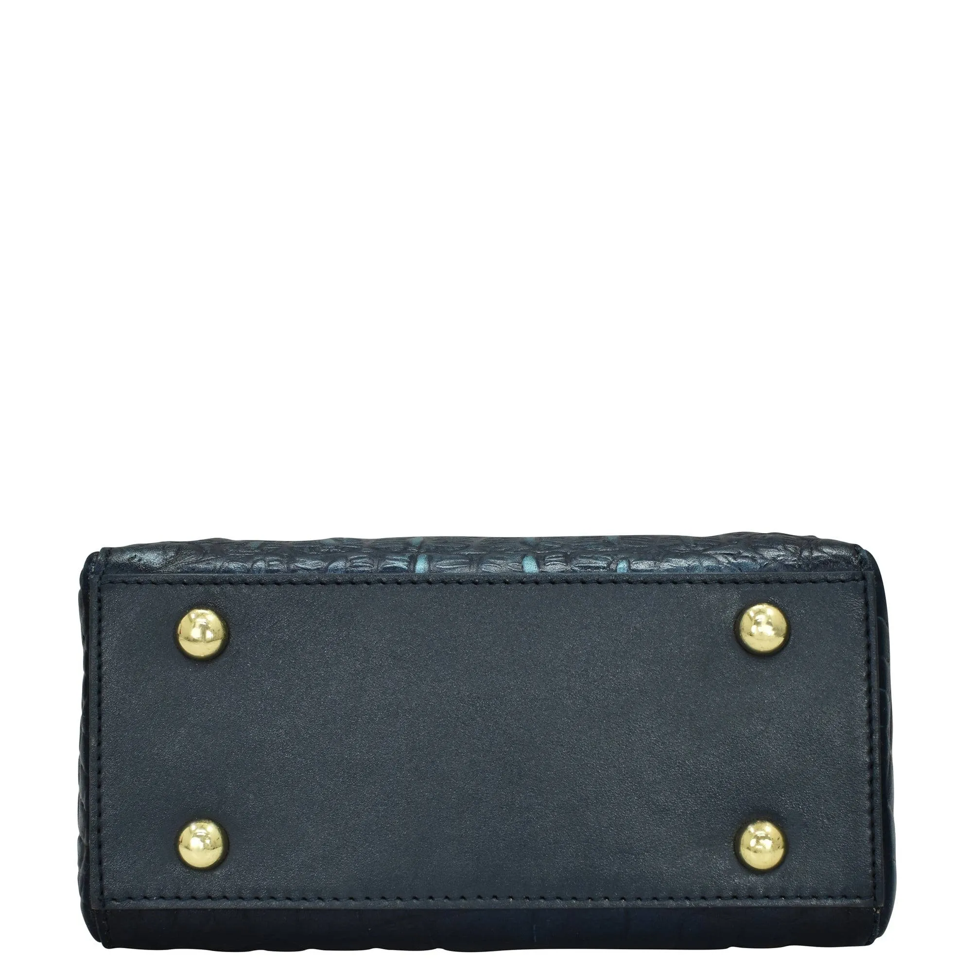 Anuschka Small Zip Around Travel Organizer Croc Embossed Sapphire