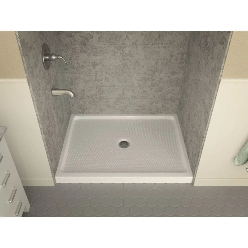ANZZI Fissure Series 36 in. x 48 in. Single Threshold Shower Base in White