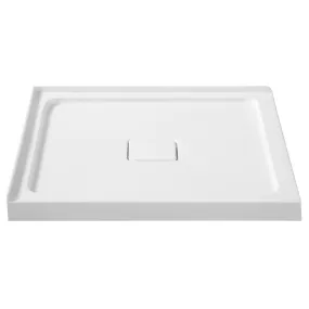 ANZZI Series 36 in. x 36 in. Double Threshold Shower Base in White