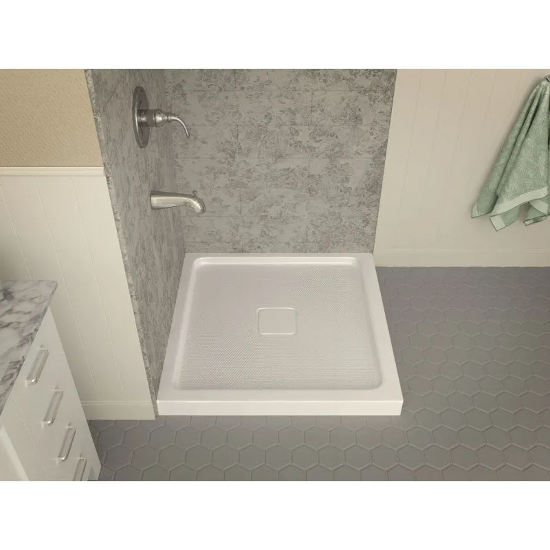 ANZZI Series 36 in. x 36 in. Double Threshold Shower Base in White