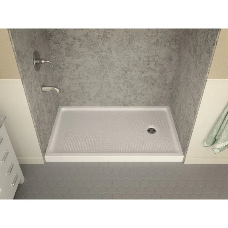 ANZZI Series 36 in. x 60 in. Single Threshold Shower Base in White