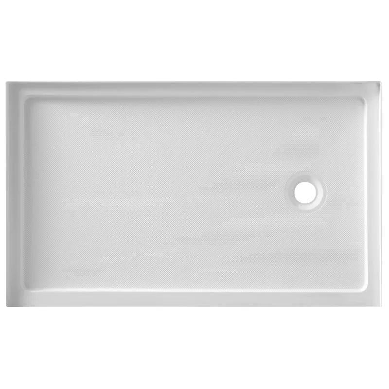ANZZI Series 36 in. x 60 in. Single Threshold Shower Base in White