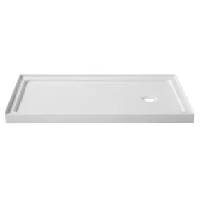 ANZZI Series 36 in. x 60 in. Single Threshold Shower Base in White