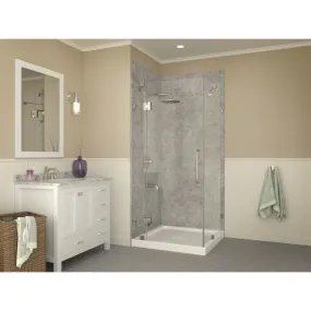 ANZZI Titan Series 36 in. x 36 in. Double Threshold Shower Base in White