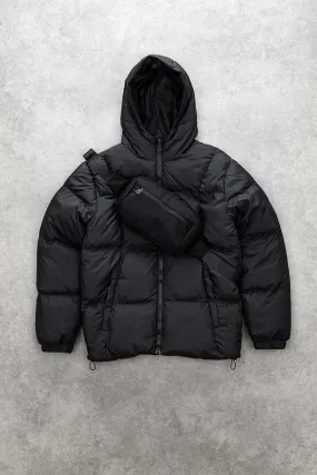 Assault Tech Puffer Jacket   Cross Body Bag - Black