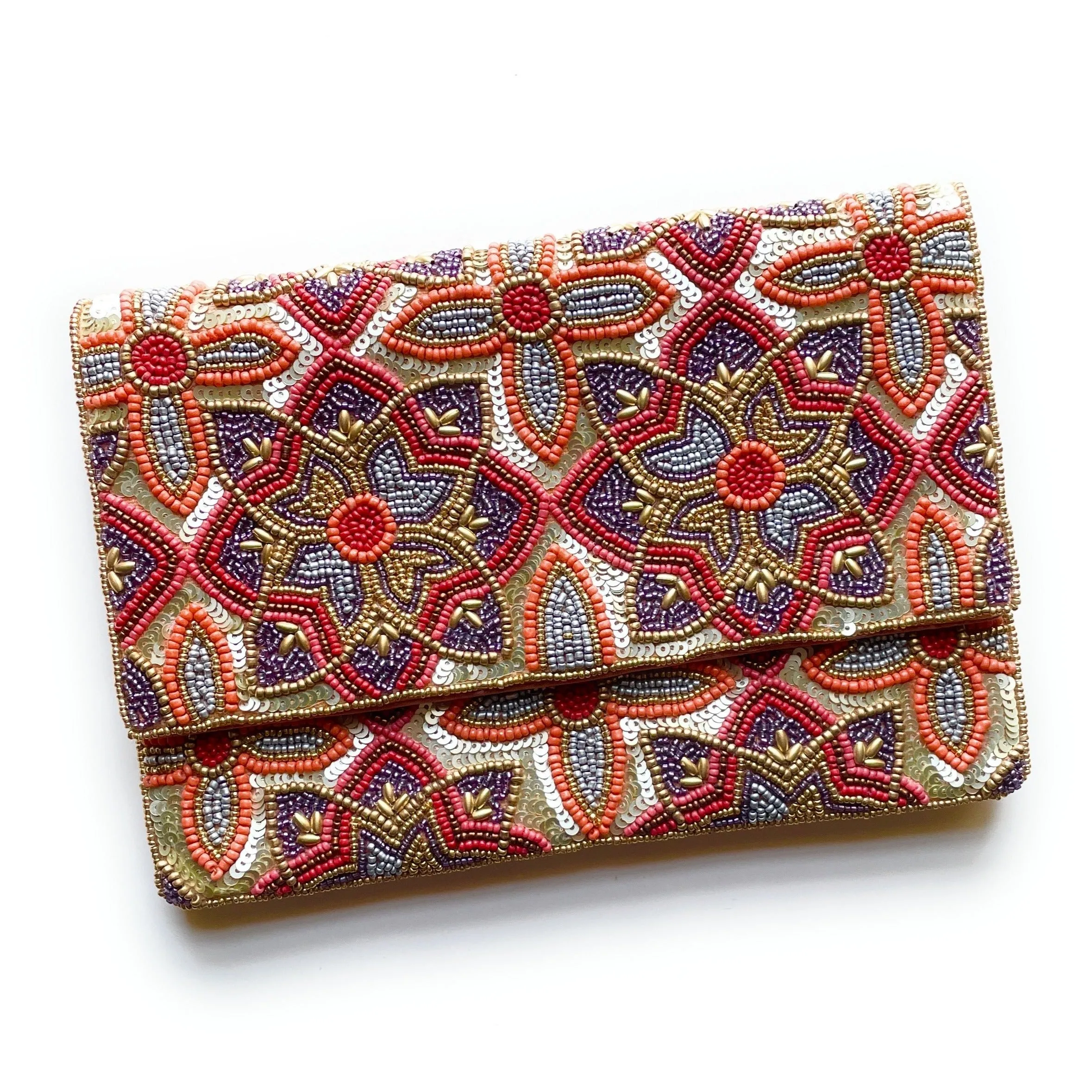 Avery Floral Beaded Clutch Purse