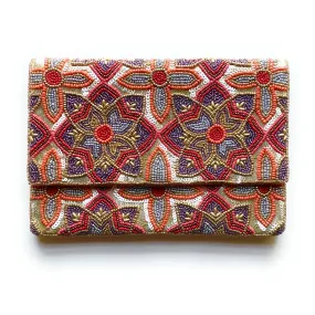Avery Floral Beaded Clutch Purse