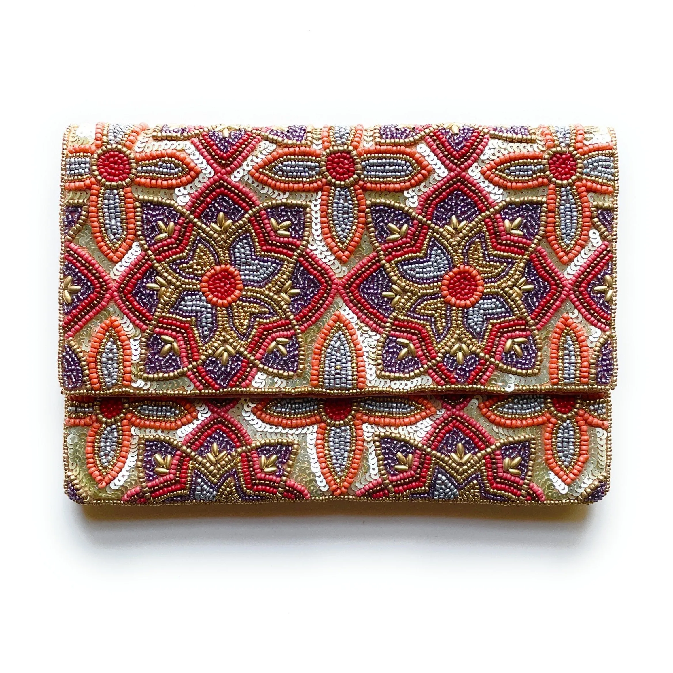 Avery Floral Beaded Clutch Purse