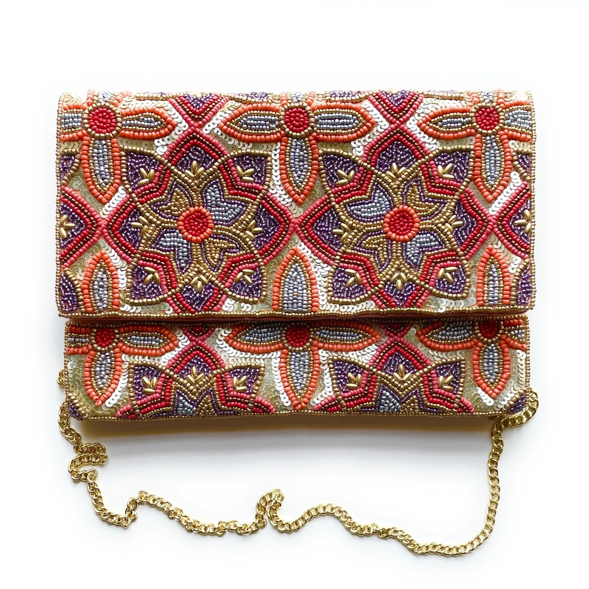 Avery Floral Beaded Clutch Purse