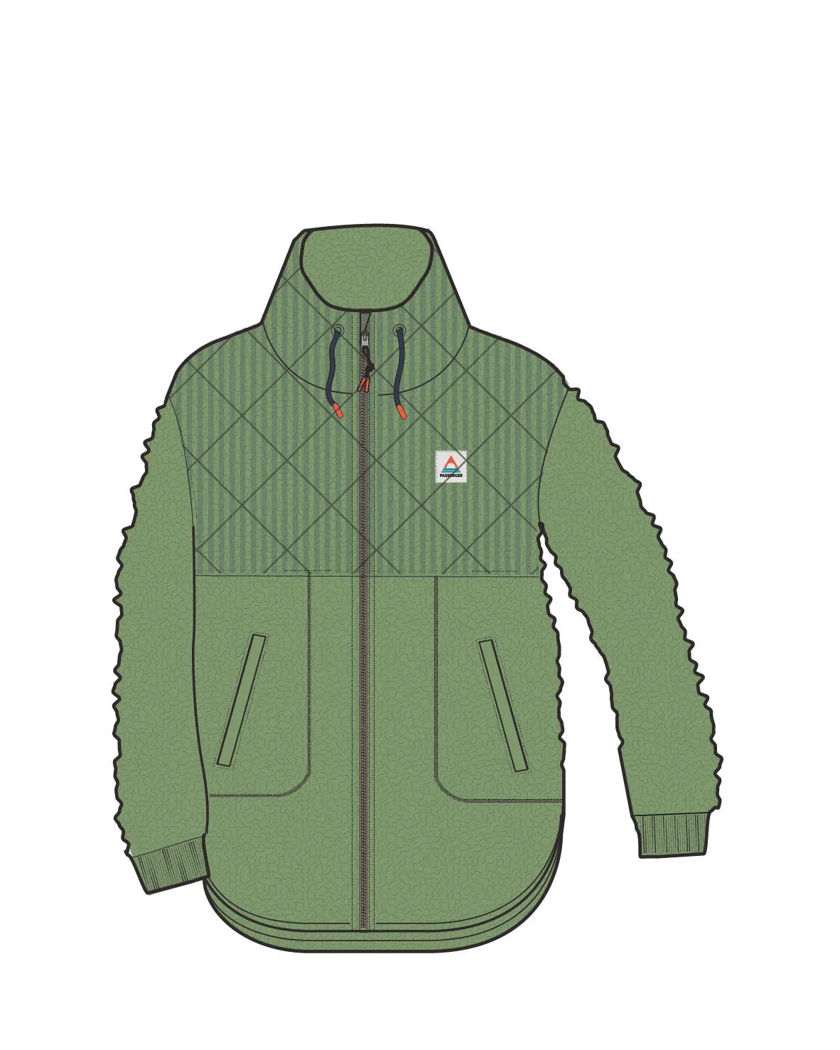 Awaken Recycled Deep-Pile Sherpa Fleece - Stem Green