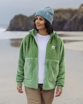 Awaken Recycled Deep-Pile Sherpa Fleece - Stem Green