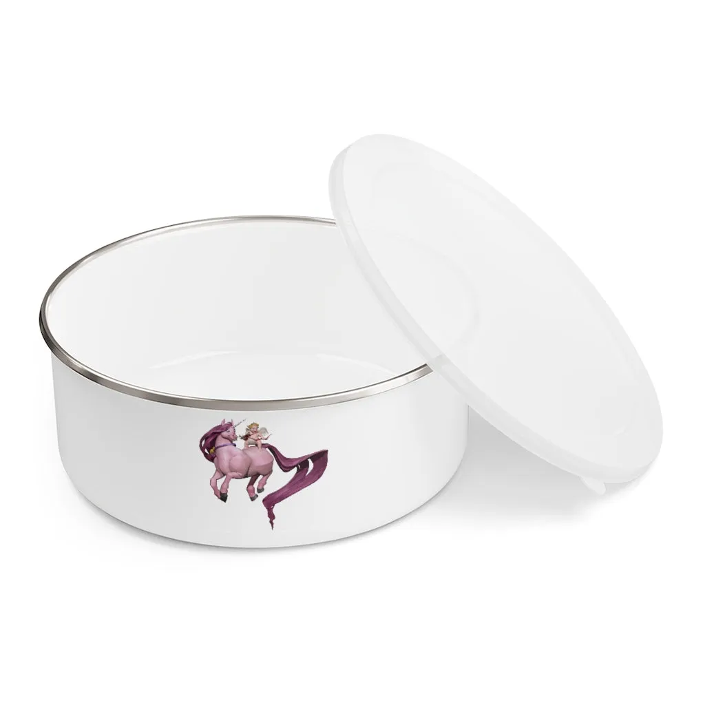 Baby Cupid and Horse Enamel Bowl