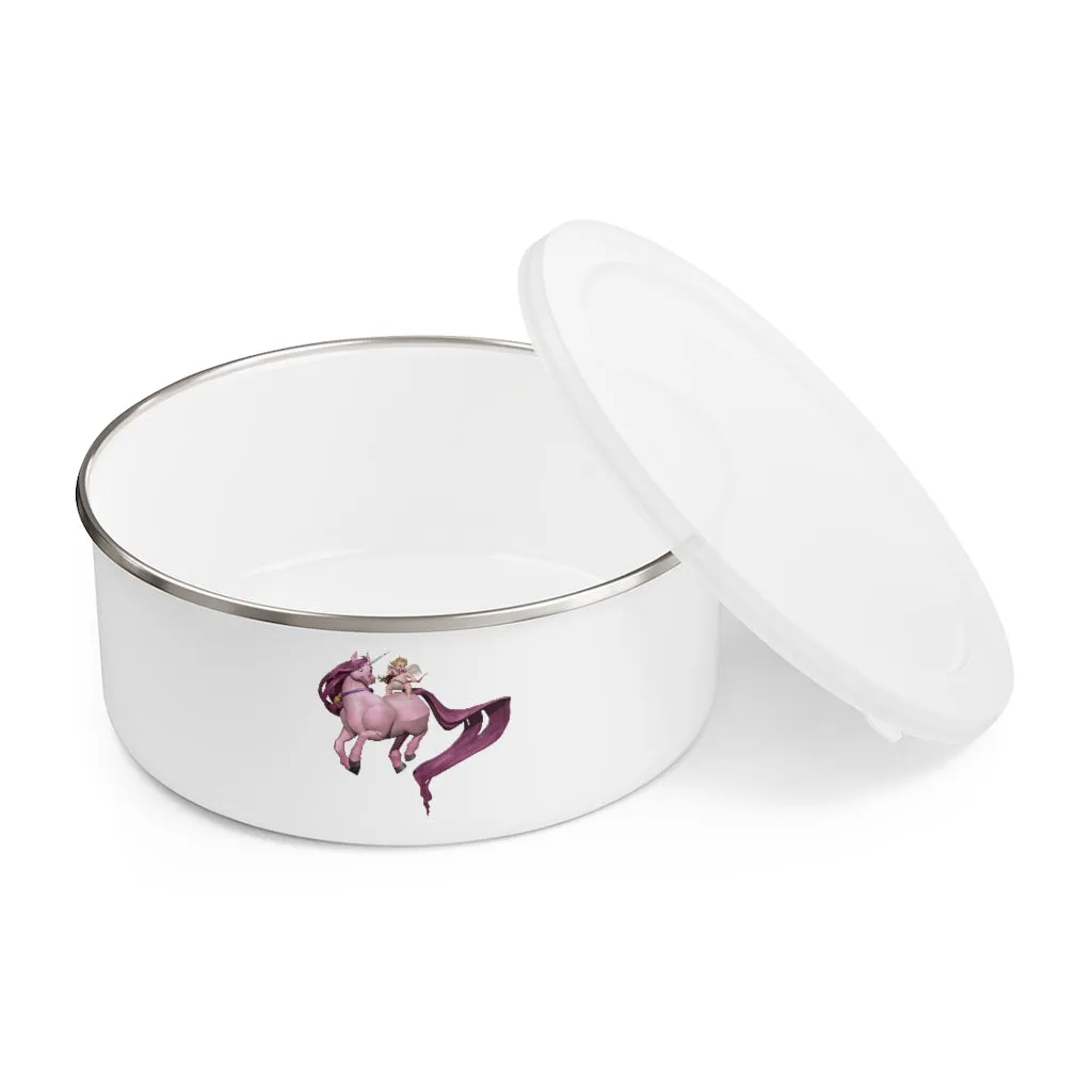 Baby Cupid and Horse Enamel Bowl