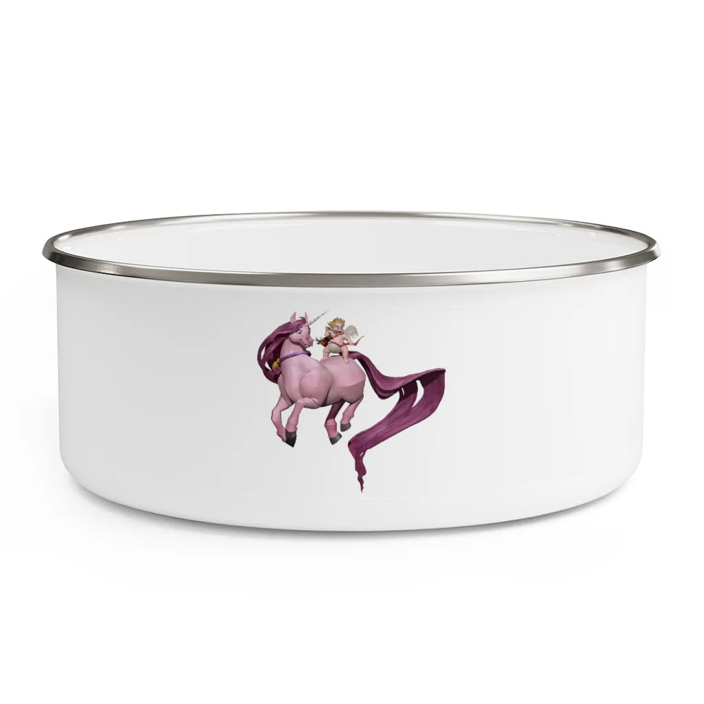 Baby Cupid and Horse Enamel Bowl