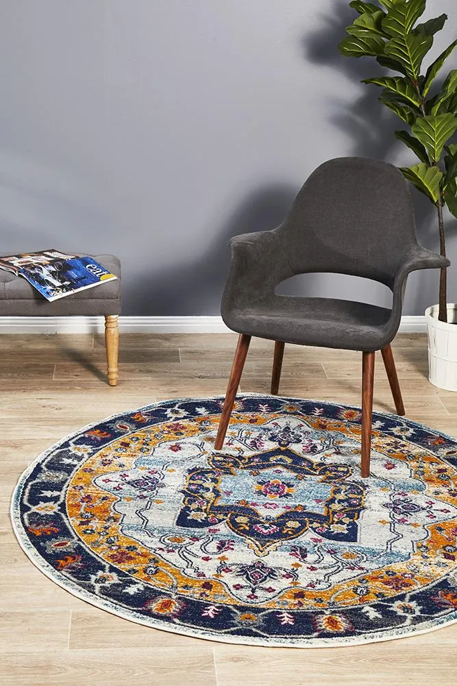 Babylon 201 Round Rug (Rust) by Rug Culture