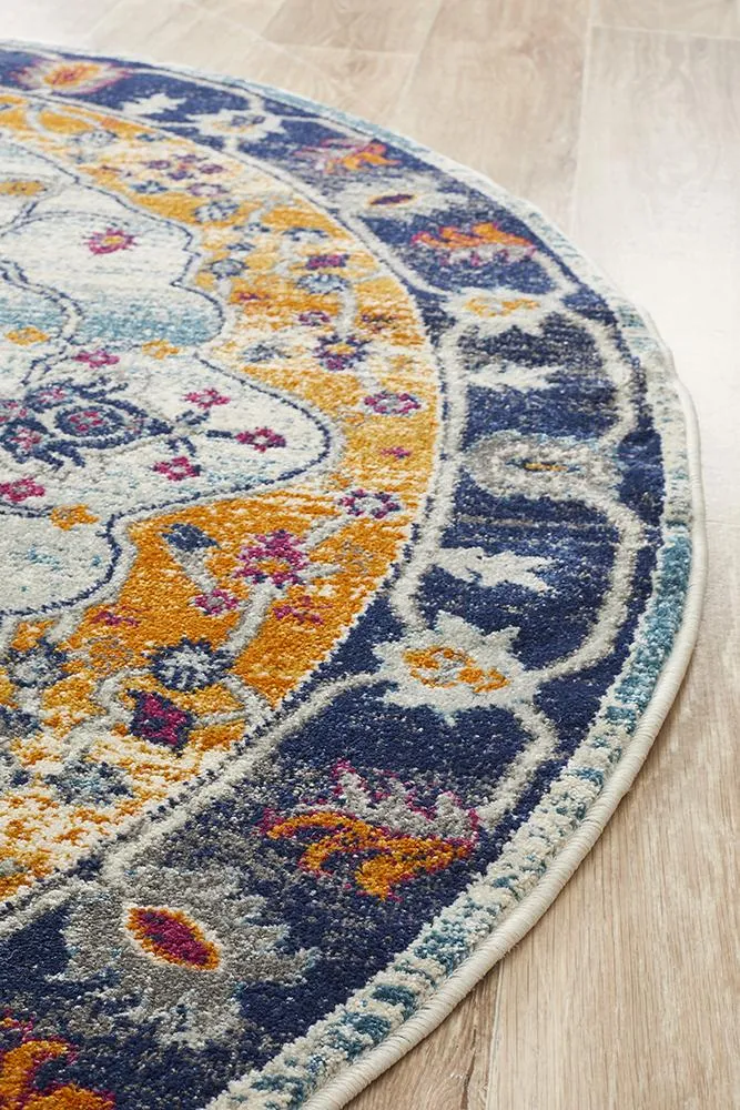 Babylon 201 Round Rug (Rust) by Rug Culture