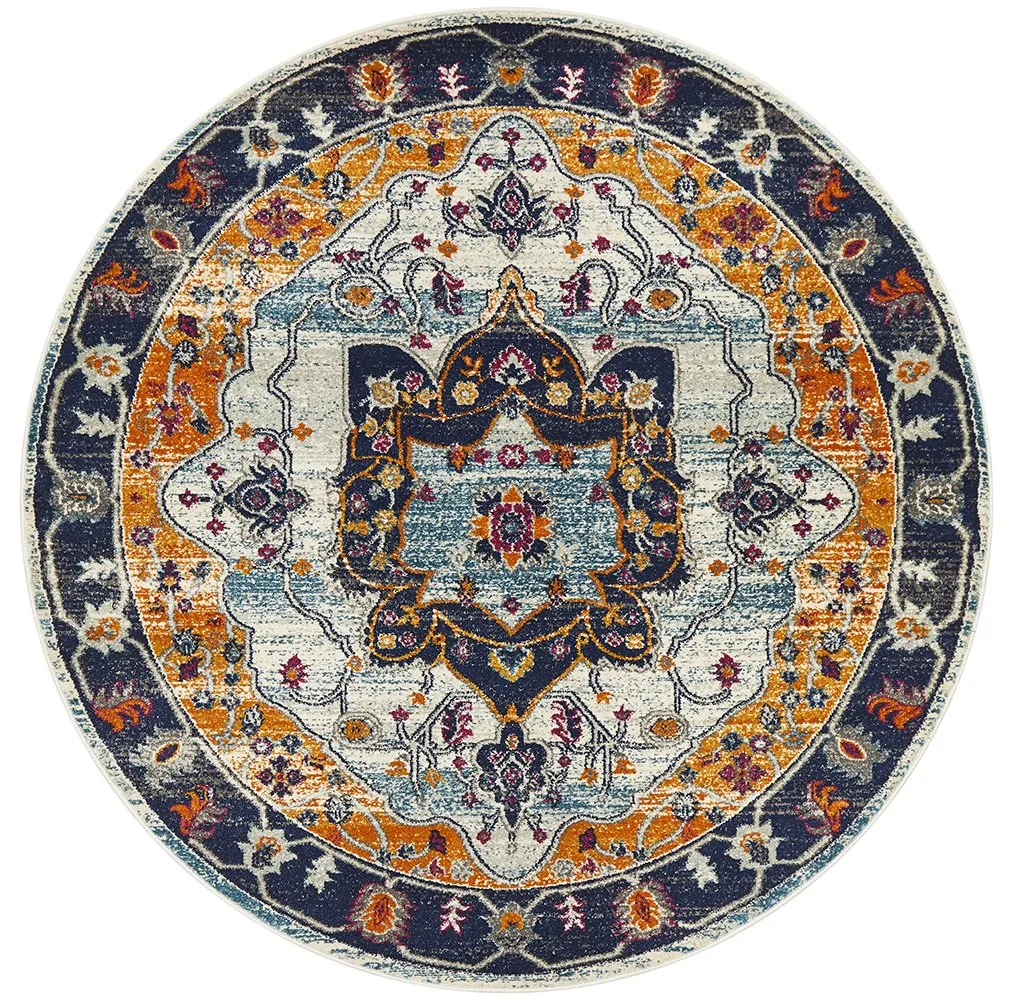 Babylon 201 Round Rug (Rust) by Rug Culture