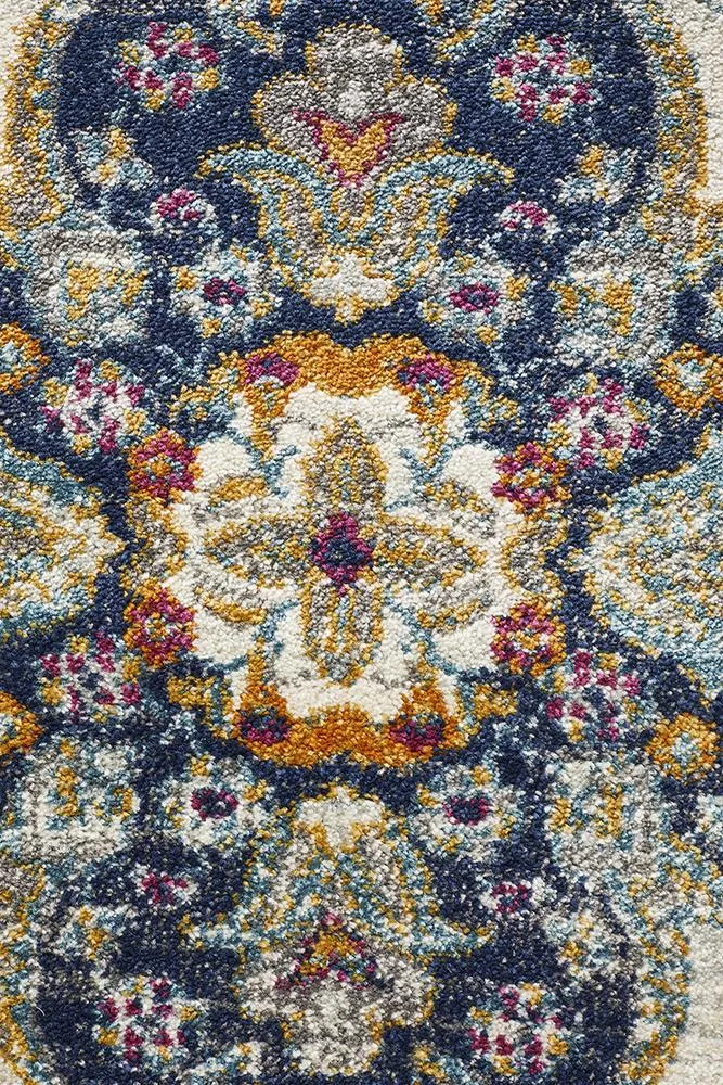 Babylon 202 Round Rug (Blue) by Rug Culture