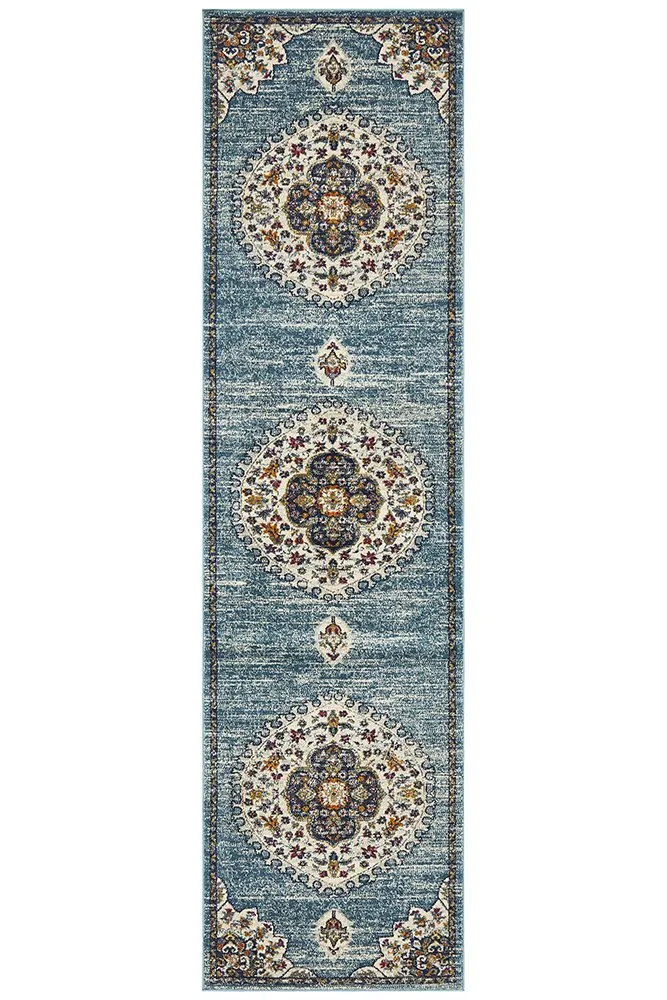 Babylon 202 Runner Rug (Blue) by Rug Culture