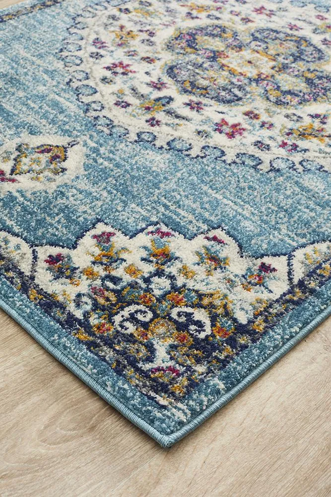 Babylon 202 Runner Rug (Blue) by Rug Culture