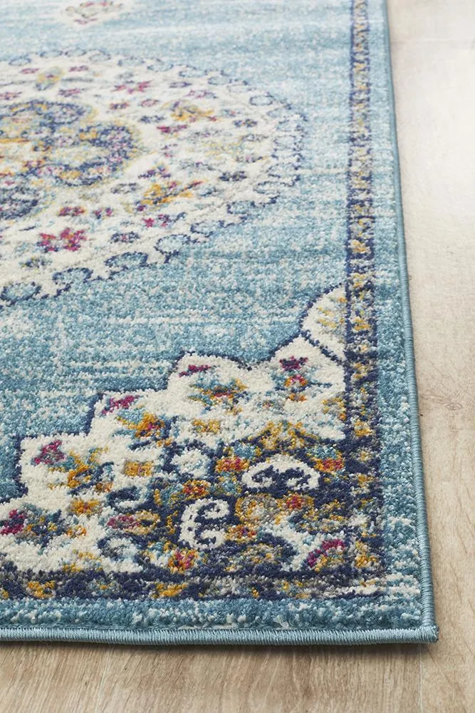 Babylon 202 Runner Rug (Blue) by Rug Culture