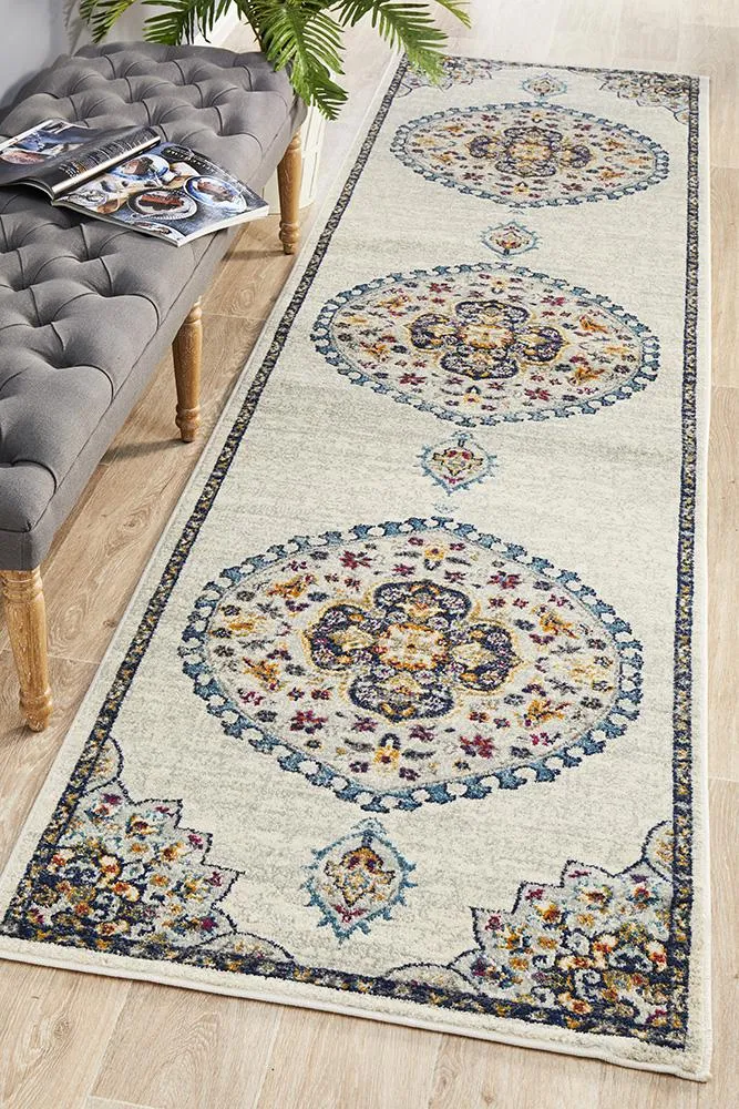 Babylon 202 Runner Rug (White) by Rug Culture