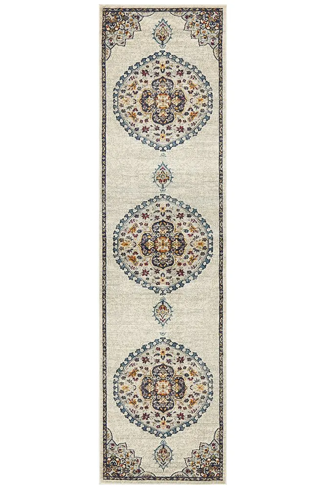 Babylon 202 Runner Rug (White) by Rug Culture