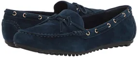 Bella Vita womens Flat Loafer, Navy Suede Leather, 7 Wide US