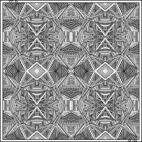 Black and White Intersectional Triangles 110cm Square Silk Scarf
