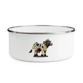Black Cow Enamel Bowl