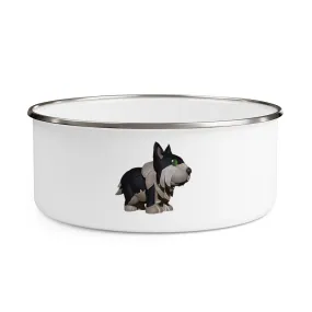 Black Dog Enamel Bowl