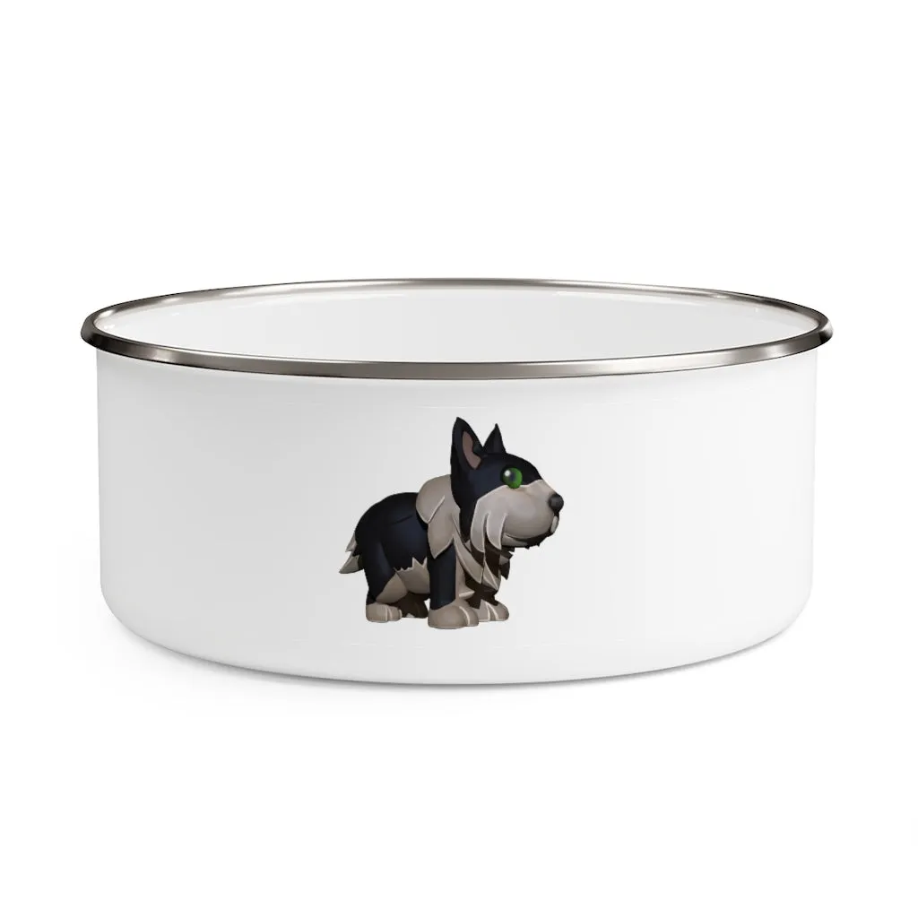 Black Dog Enamel Bowl