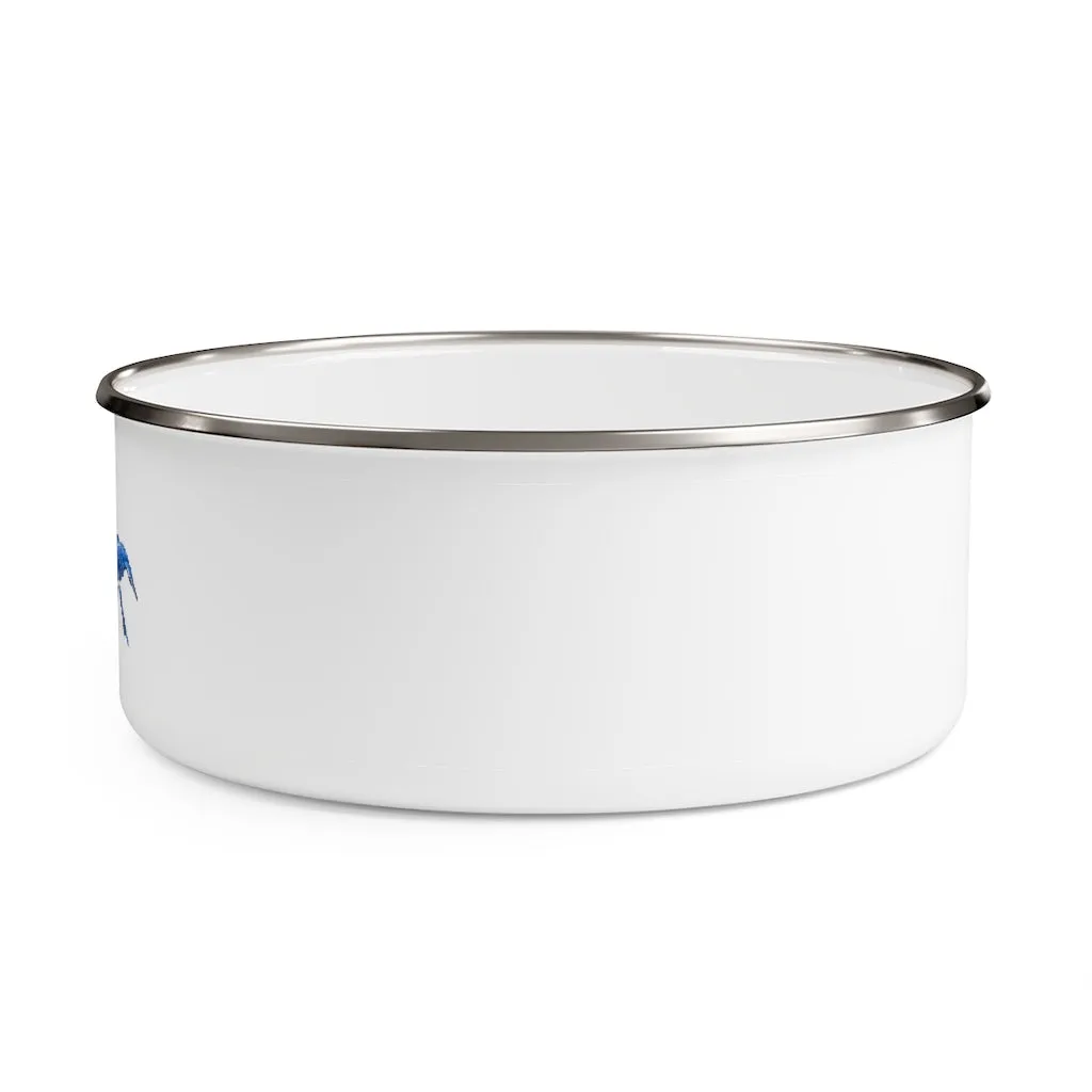 Blue Crawfish Enamel Bowl