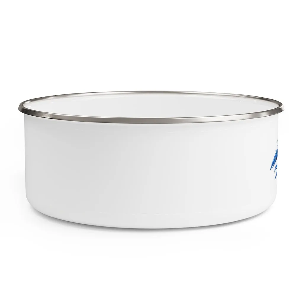 Blue Crawfish Enamel Bowl