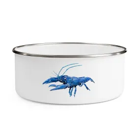 Blue Crawfish Enamel Bowl