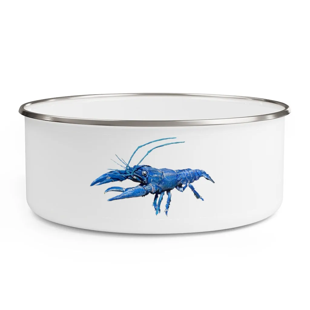Blue Crawfish Enamel Bowl
