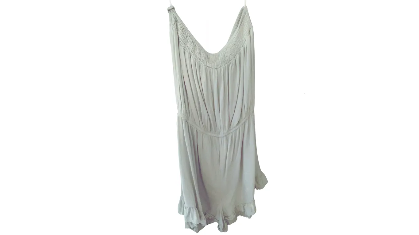 Bohemian Style Lace-Trimmed Romper; L