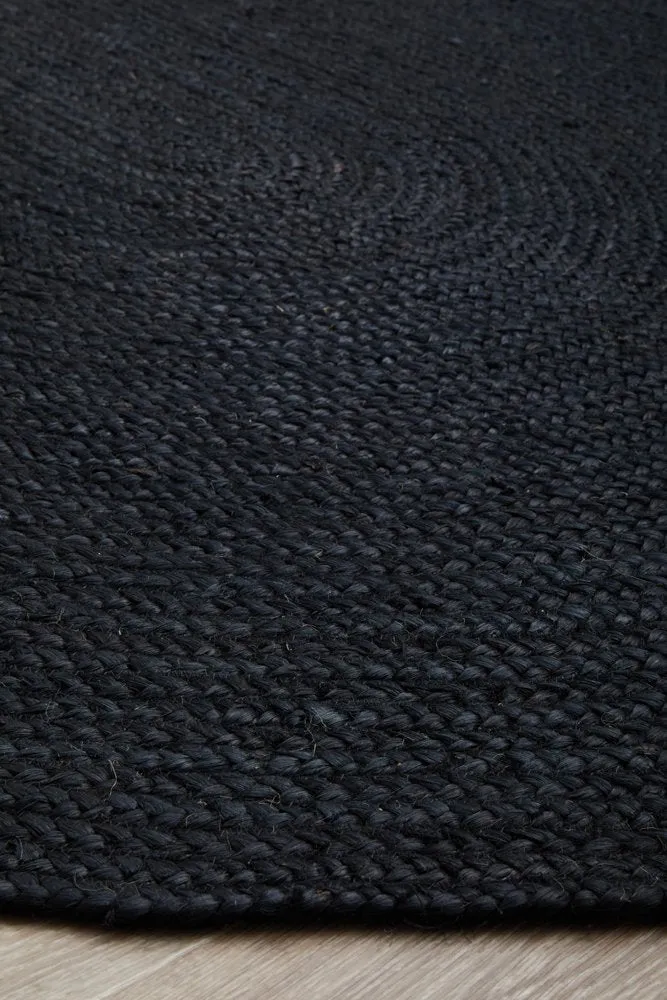 Bondi Oval Rug (Black) by Rug Culture